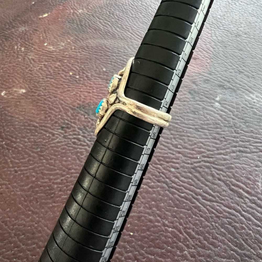 Turquoise And Silver Statement Ring - image 7